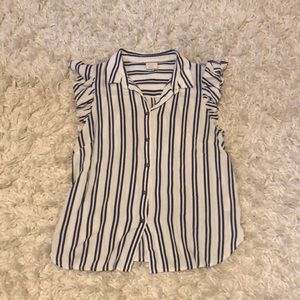 a new day white button down top with blue stripes